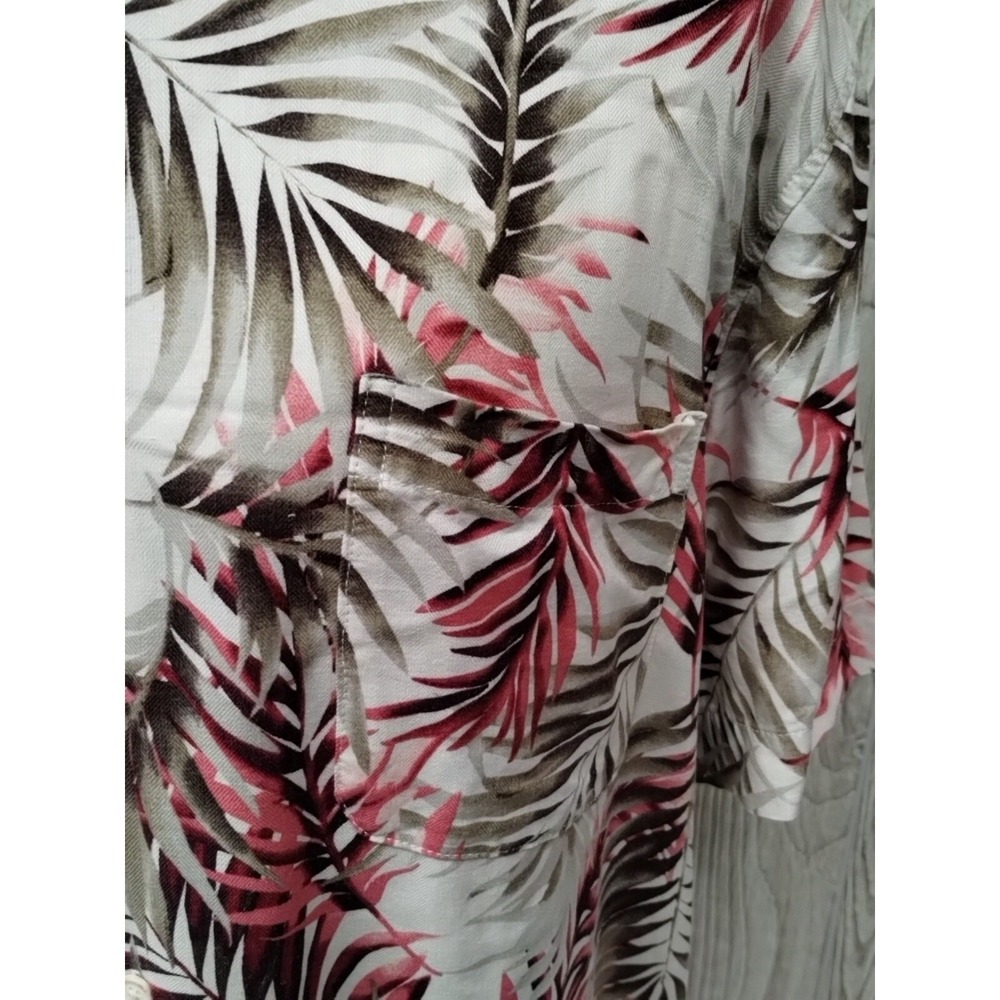 Tasso‎ Elba Mens Shirt XL Short Sleeve Pocket Palm Leaves Fun Casual Summer - Picture 5 of 6